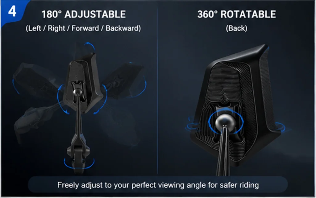 High-end All Metal universal Adjustable Motorcycle rearview mirror Blue Glass For Honda Steed Shadow 400 600 VLX400 VLX600 VT400 view 5
