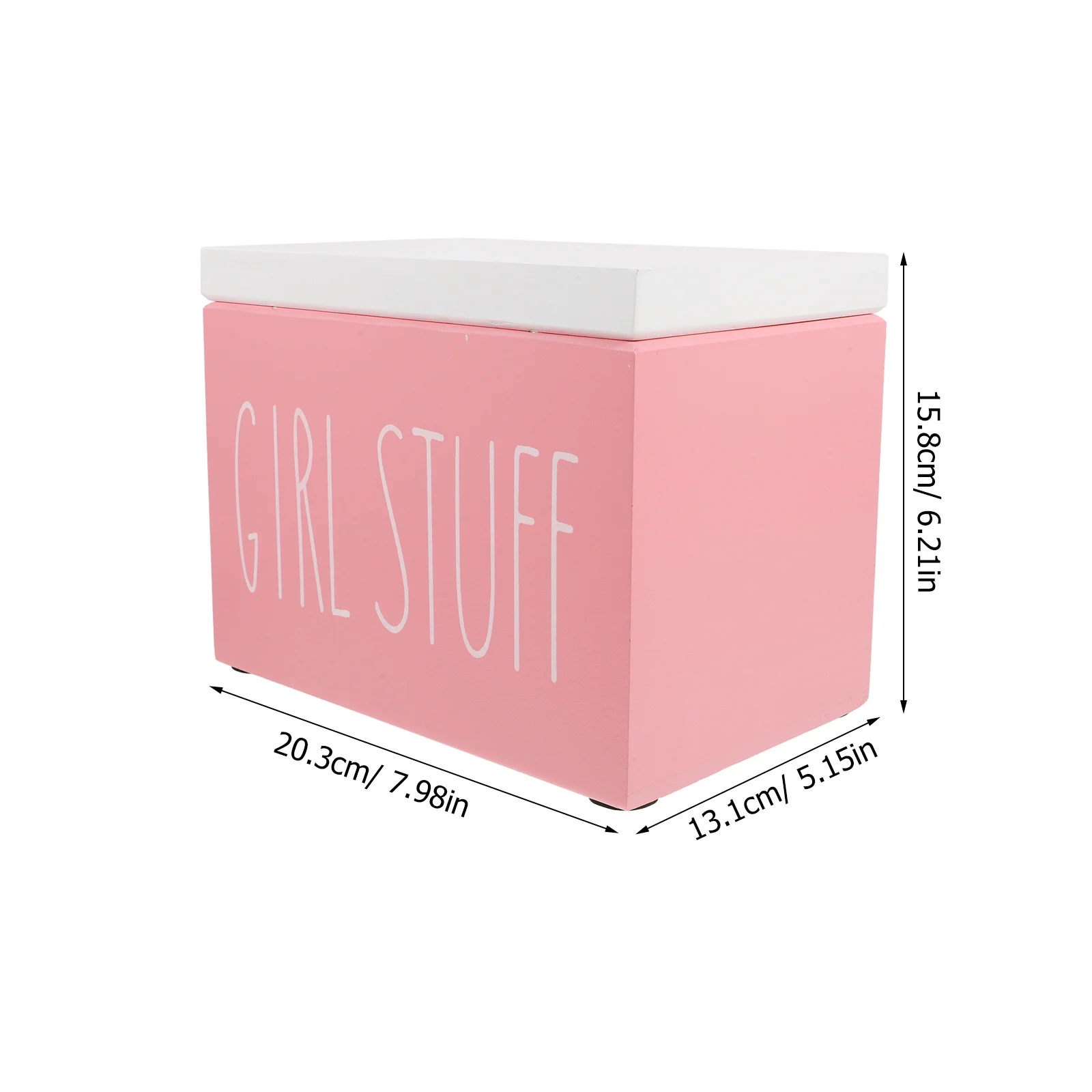 حامل مناديل صحية خشبية غطاء منظم سطح المكتب صندوق تخزين المنتج الأنثوي حامل وسادة الحمام ديكور ريفي مقاوم للغبار #3