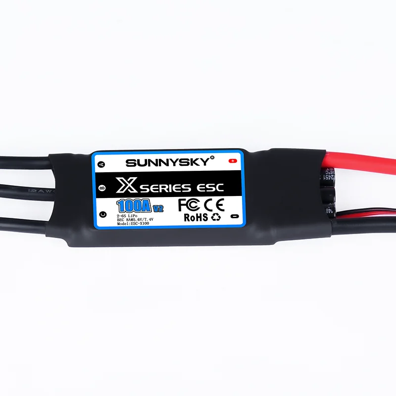 SUNNYSKY X Series ESC 100A 2-6S controlador de velocidad sin escobillas con Ubec para avión RC 3D KT avión Culvert de ala fija