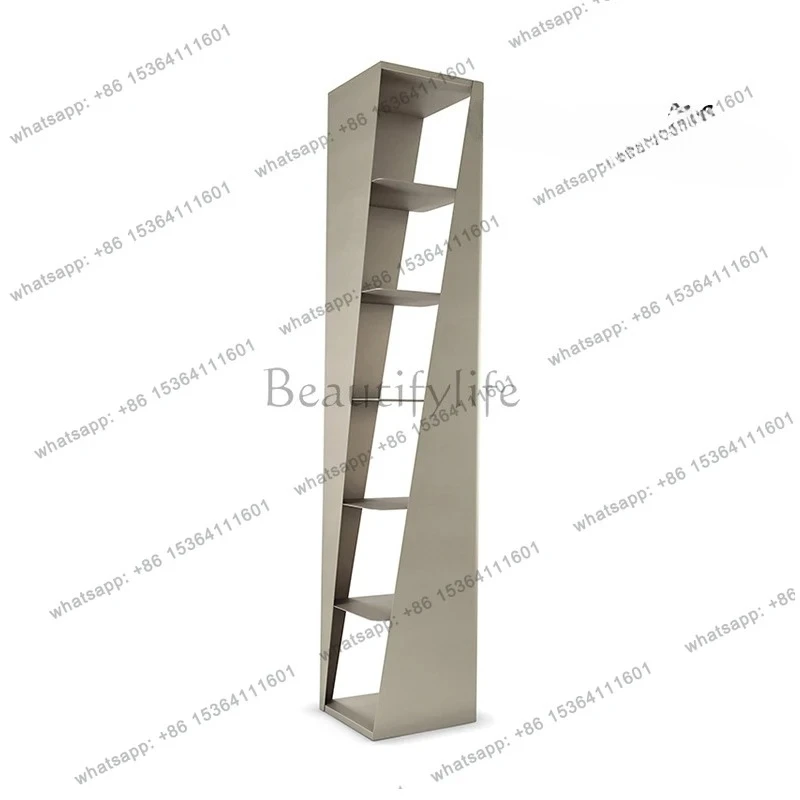 Modern simple and creative light luxury vertical living room household multi-layer partition bookshelf storage shelf