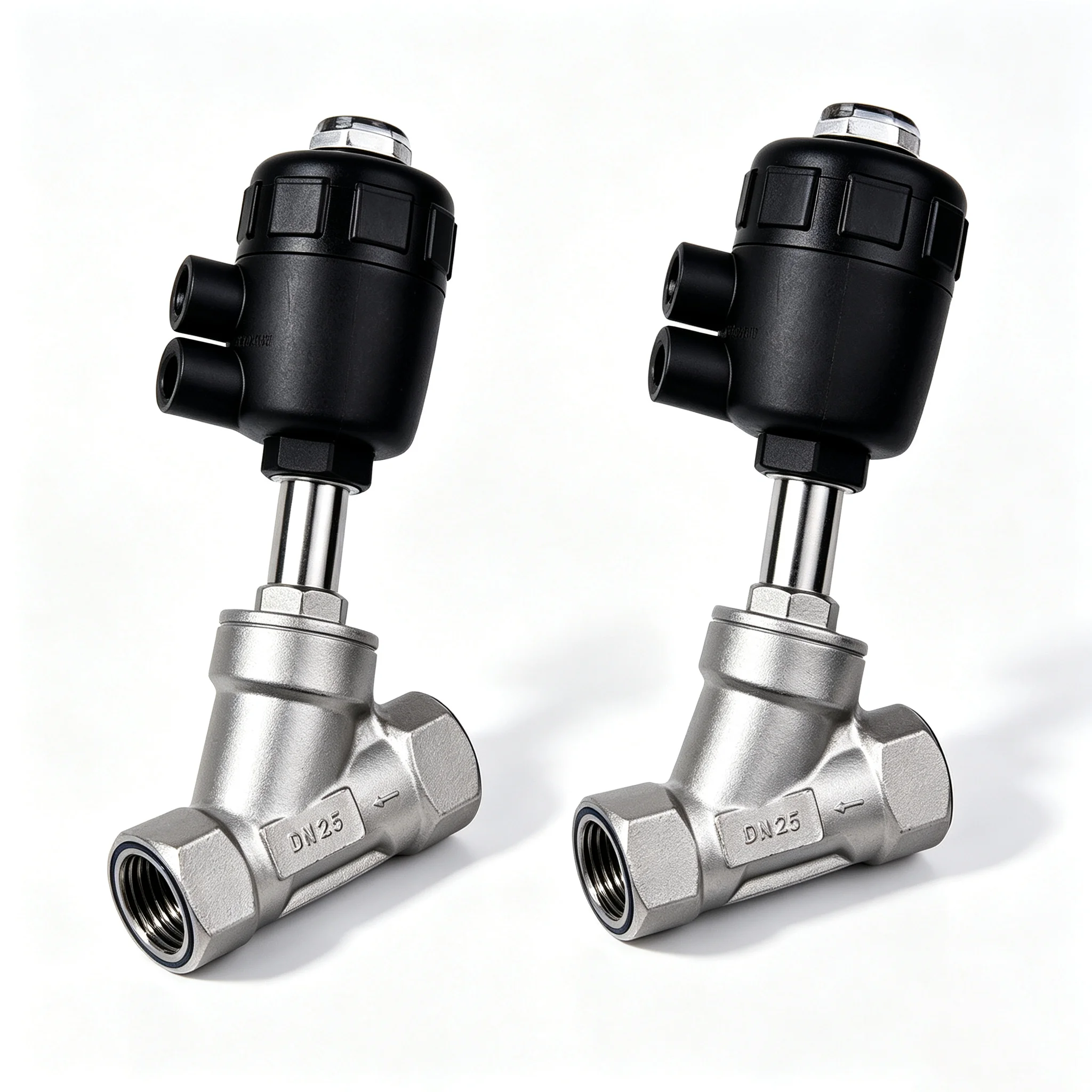 DN15 20 25 32  Series Steam Pneumatic Valve Y Type Internal Thread Angle Seat High Temperature Corrosion Resistant Valve