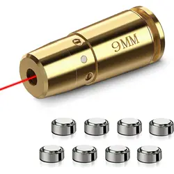 The Zeroing Bore Sight cámara de 9mm láser rojo Boresighter de latón con 8 baterías mejoradas Rifle mira telescópica táctica