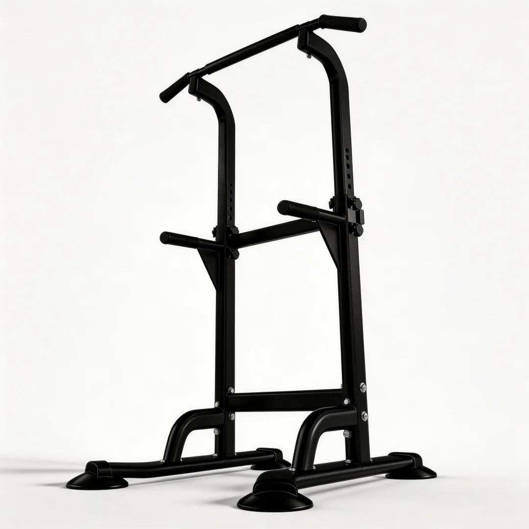 5-in-1 Power Tower Dip Station, Adjustable Pull Up Bar Stand for Home Gym, Heavy Duty Strength Training Workout Equipment for Pull-ups, Dips & Knee Raises