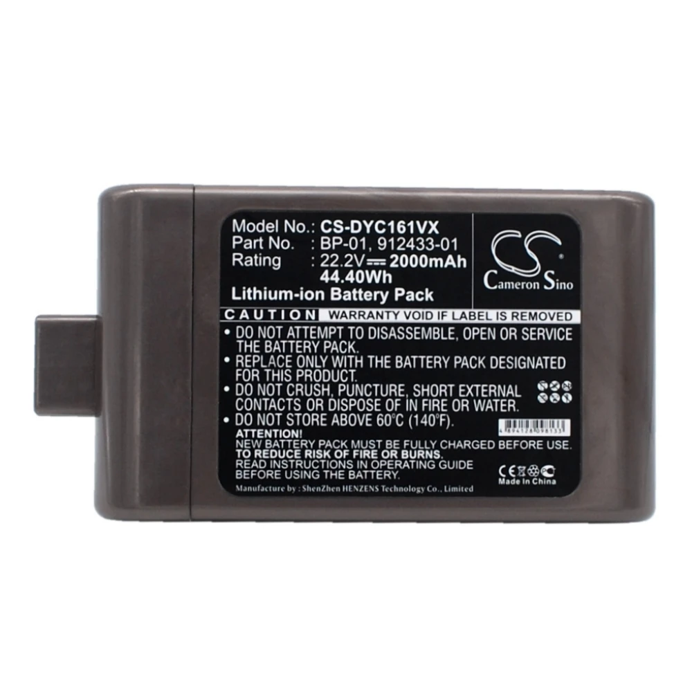 

Li-ion Vacuum Battery for Dyson, 22.2V, 2000mAh, Compatible Models: D12 Cordless Vacuum, DC16, DC-16, DC16 Animal, DC16 Boat