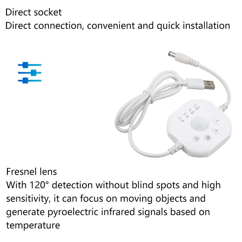 Human body sensor strip PIR human body USB cable human body sensor monochromatic light source LED lamp