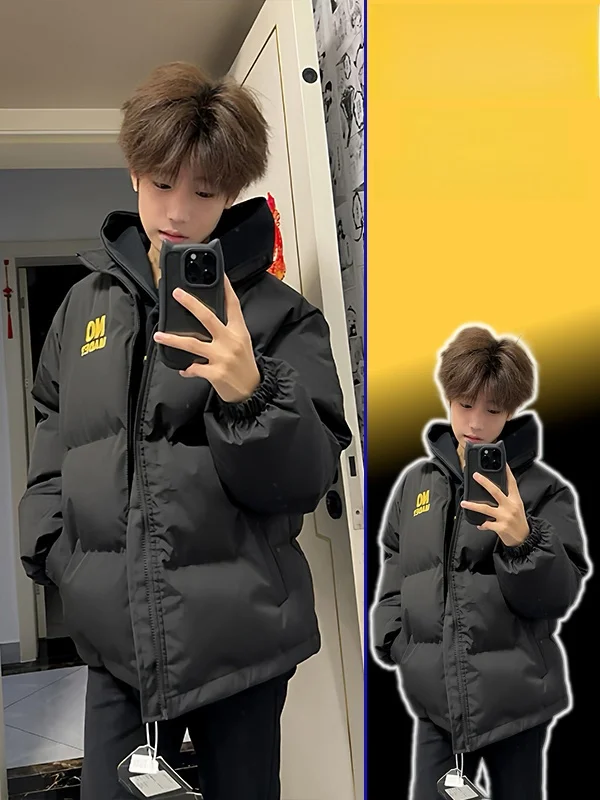 

Женская утепленная куртка больших размеров из хлопка с вышивкой букв, воротником-стойкой и объемными рукавами, новая модная верхняя одежда для весны и осени