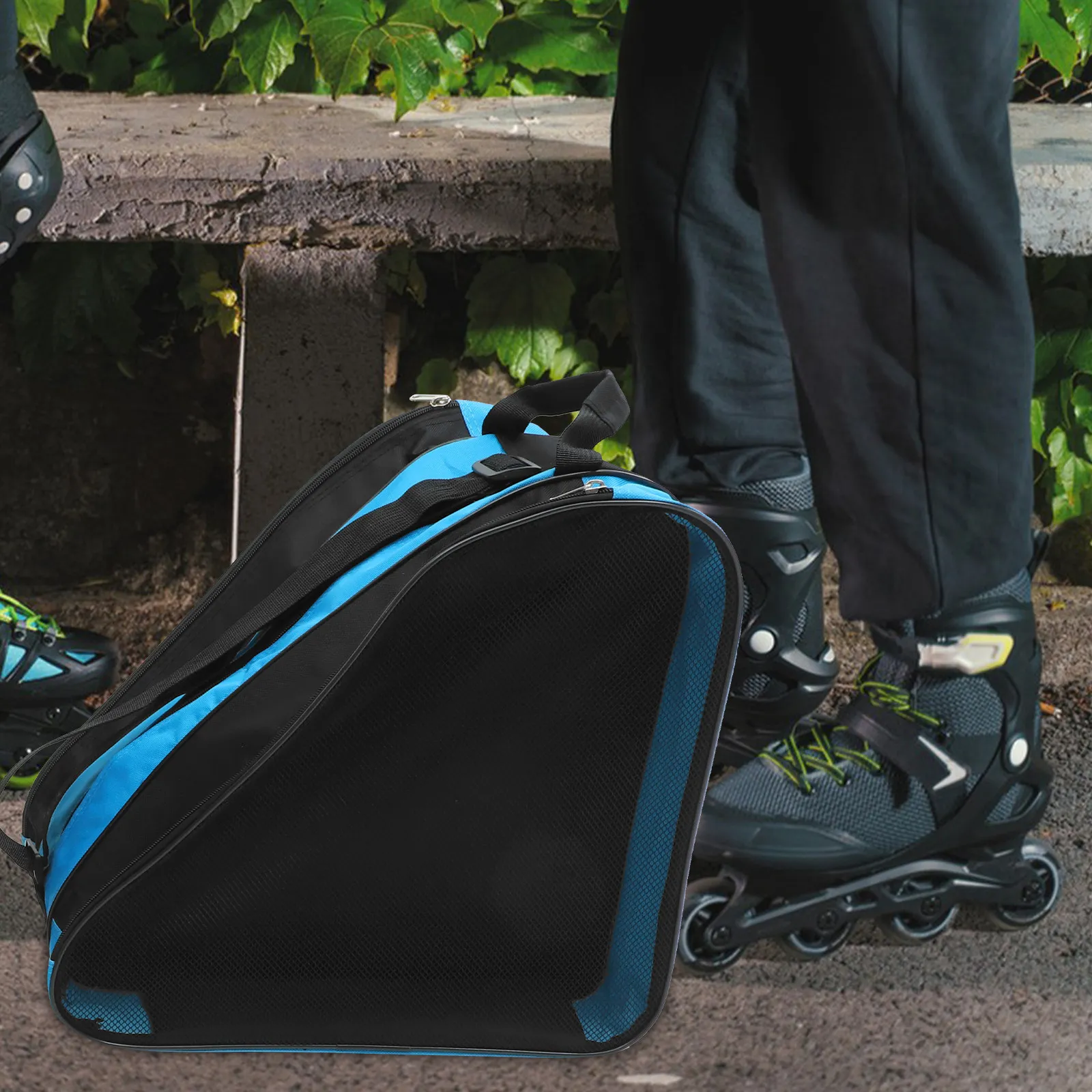 

2Pcs Roller Skates Bag Zipper Portable Holder Storage Pouch Multi-Layer Oxford Cloth Wear-Resist Skates Carrier Roller Skate