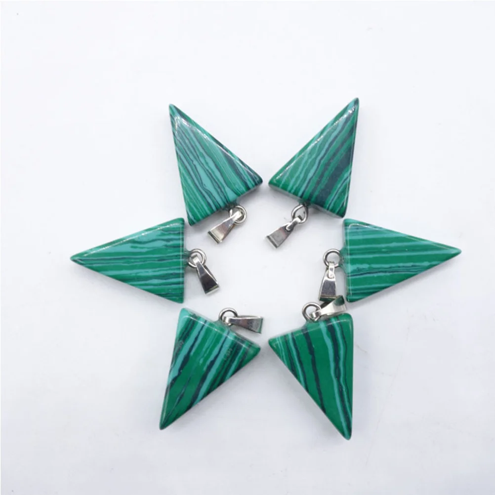 

10Pcs Crystal Pendants Mixed Stone Geometric Triangle Pentagram Design Natural Material DIY Jewelry Making Kit for Necklace