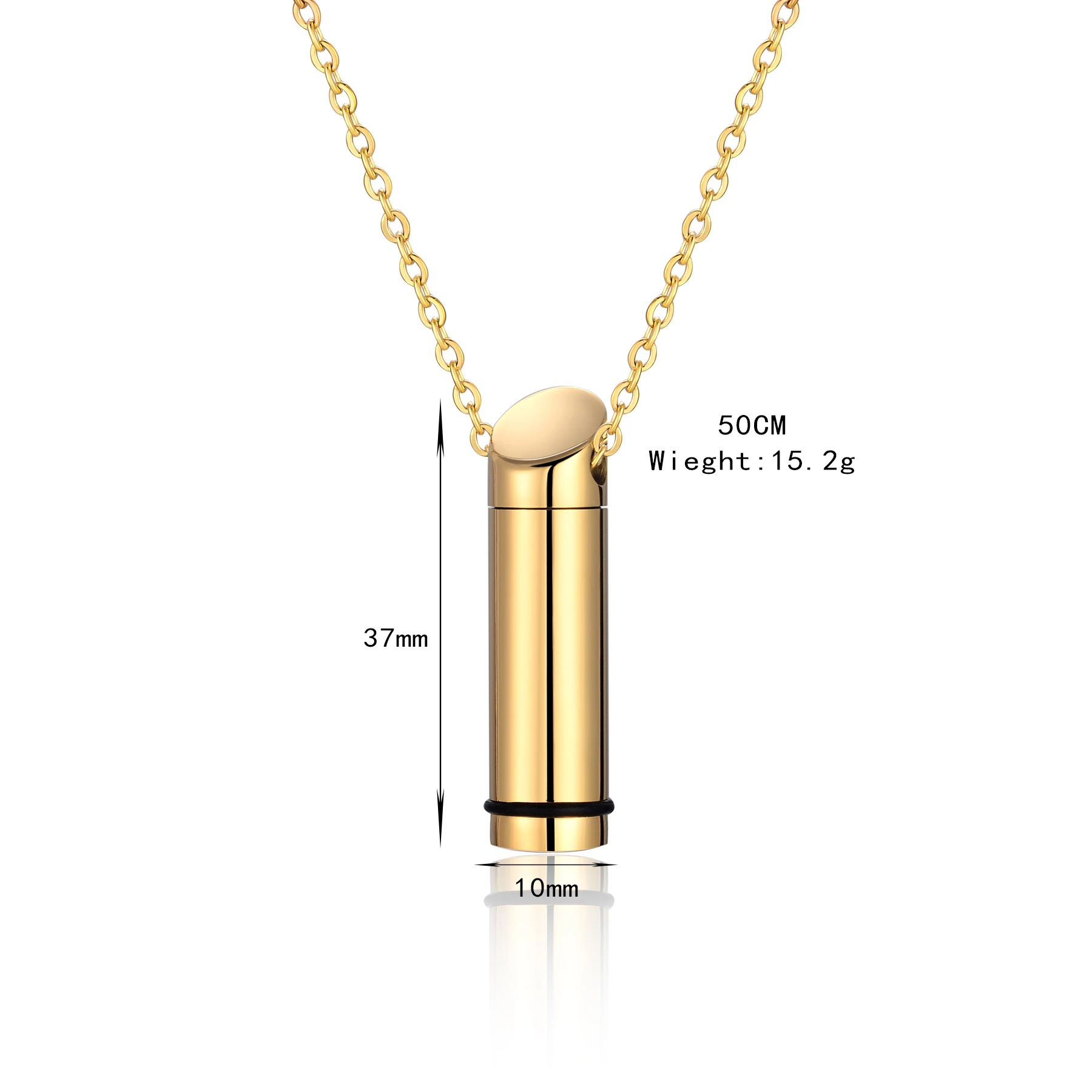Edelstahl-Urnenanhänger für Asche, Zylinderform, Hip-Hop-Geschenk für Männer, erhältlich in 3 Farben – Detail 2