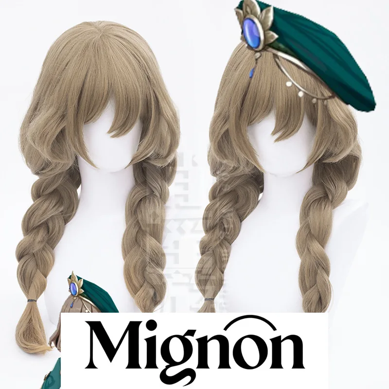 

Genshin Impact Lisa New Skin Cosplay Wig Double Braids Brown Halloween Gift