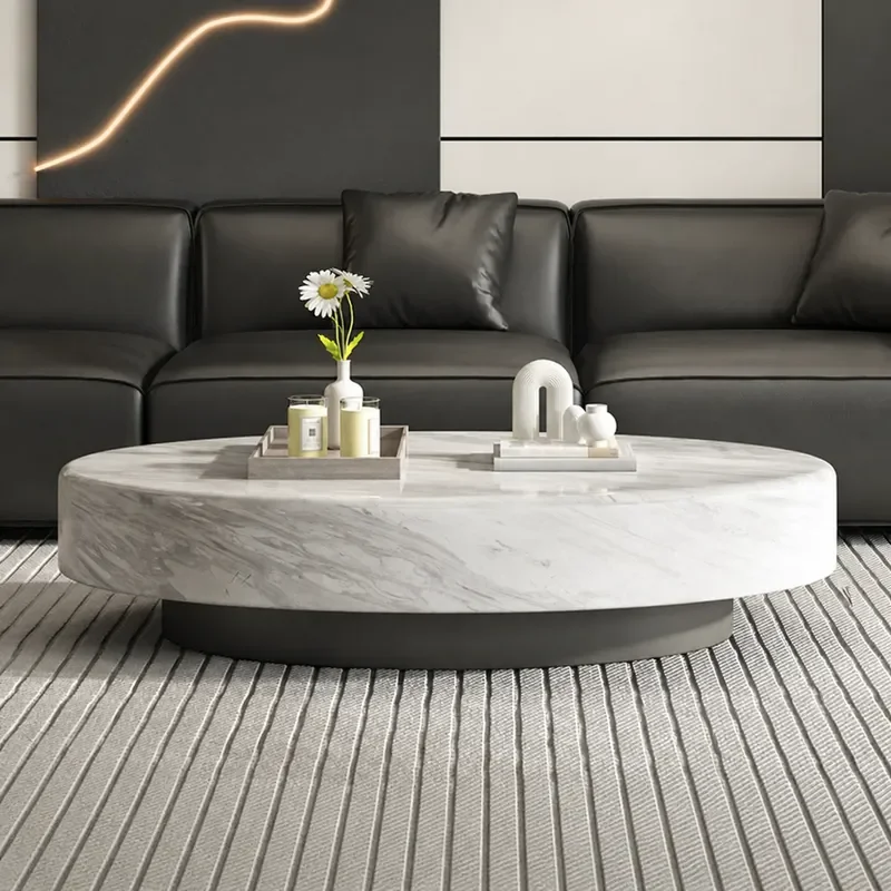 Italian Minimalist Oval Marble Coffee Table Modern Living Room Home Furniture