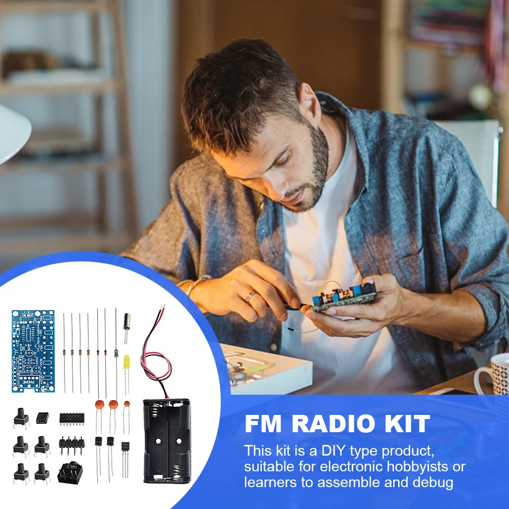 1 Set DIY PCB Electronic Kits 76MHz-108MHz FM Radio Receiver Module Kit PCB Board Wireless Stereo FM Radios Receivers Modules