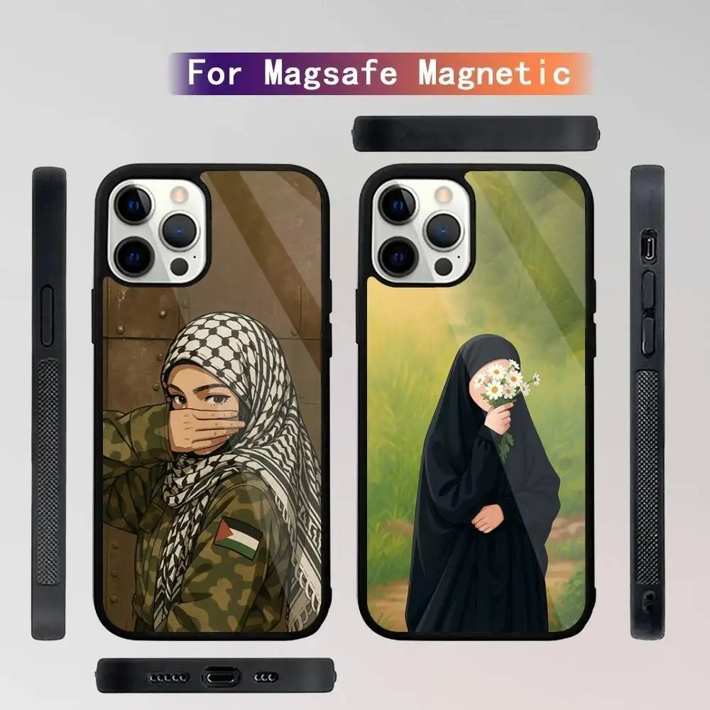 

Модный чехол для телефона Hattah Keffiyeh для iPhone 16,15,14,13,12,11, Plus, Pro, Max Mini Magsafe с магнитной беспроводной зарядкой