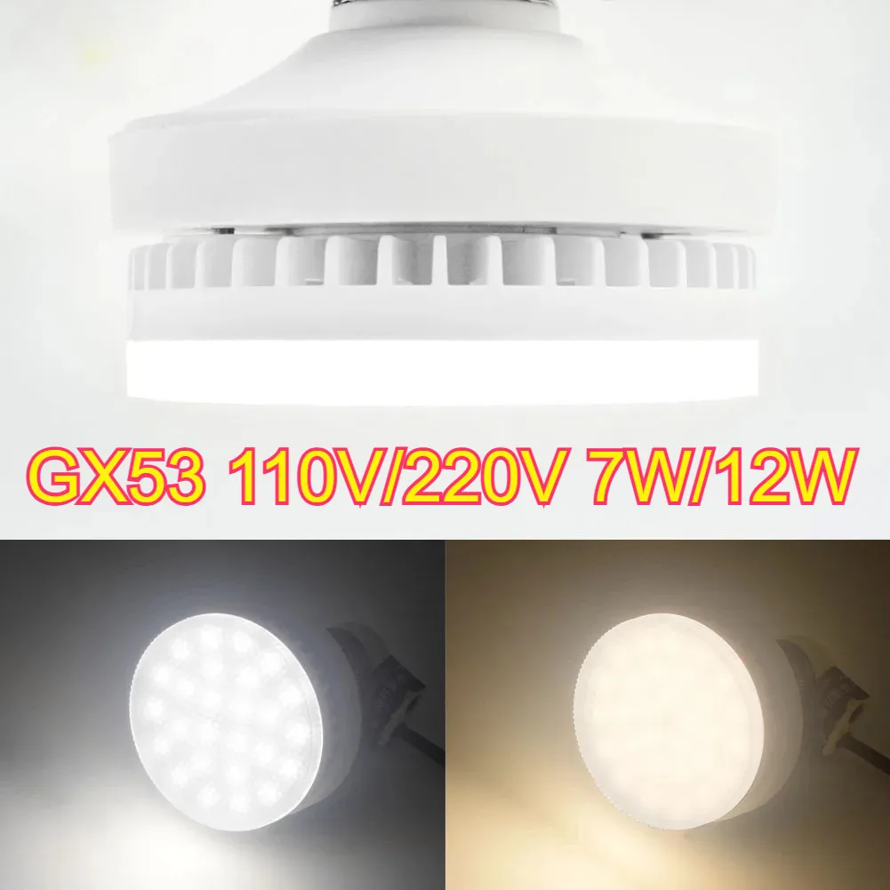 

Gx53 LED Bulb Light 7W 12W Under Cabinet Lights Wardrobe Light AC 85V-265V Led Spotlight Cold Warm White Puck Light