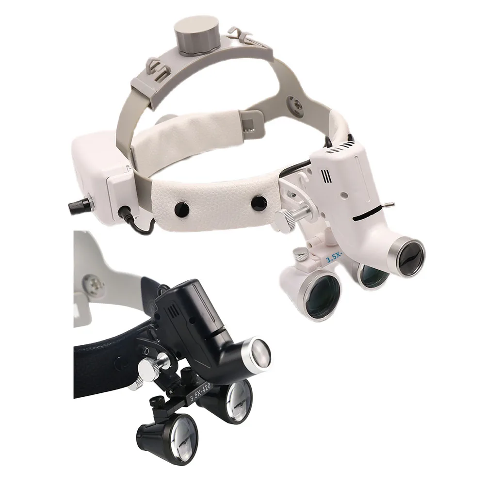 

Dental Magnifier 2.5 3.5x420 Dental Loupes Lab Medical Loupe High Magnification Binocular 5w Headlight Headlamp 2 Colors