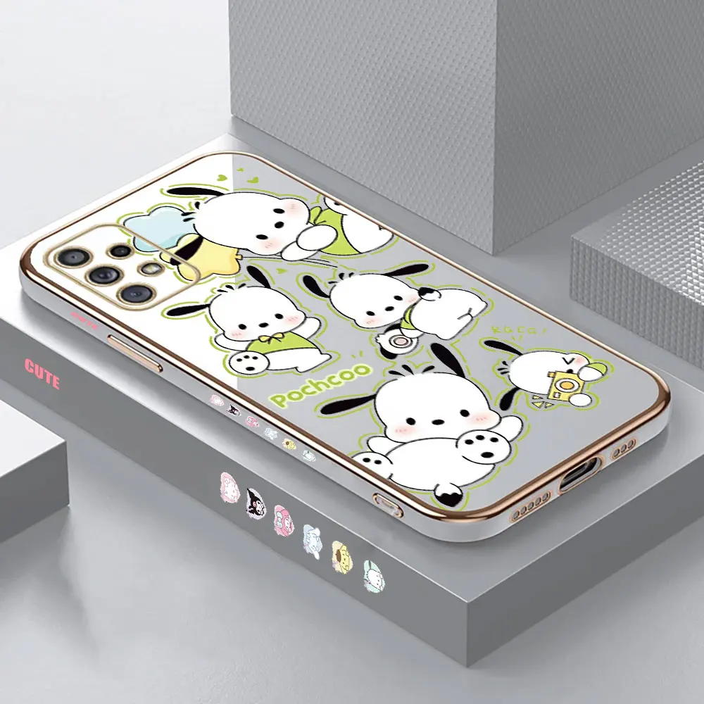 Cartoon Cute Pochacco Phone Case For Redmi Note 13 12 12T 12S 11 11T 11S 10 10T 10S 9 9T 9S 8 7 7S 6 5 4 Pro Plus Max 5G Cover