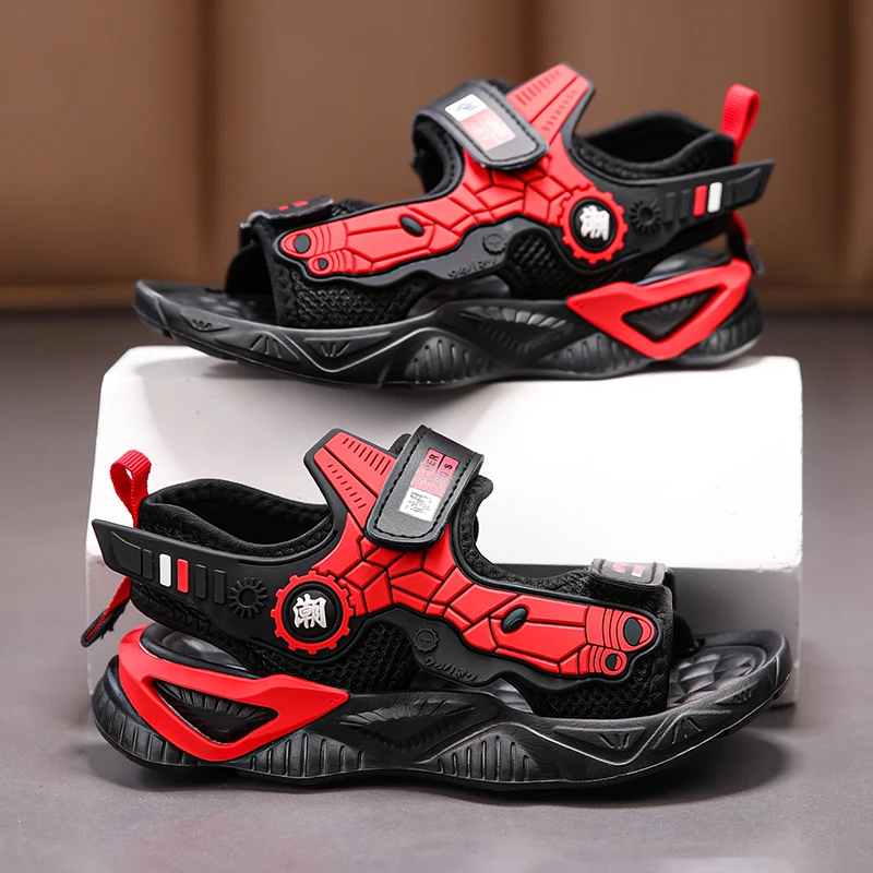 

Kids Mecha Robot Style Closed Toe Sandals Adjustable Straps Breathable Summer Shoes for Boys Outdoor Beach Casual Sports Sneaker