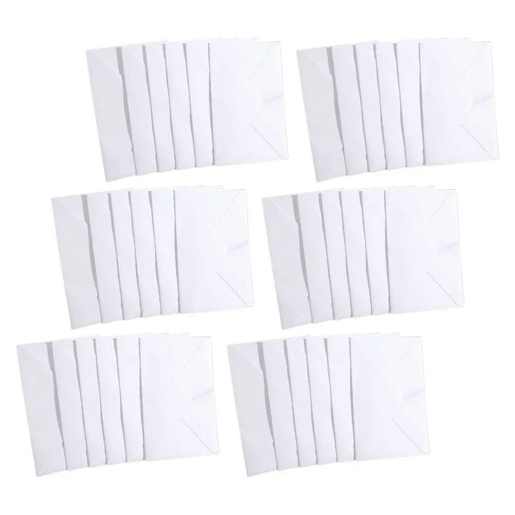 50 قطعة المغلفات البيضاء الذاتي ختم سميكة ورقة مغلفات بريد لدعوات الزفاف بطاقات رسائل الأعمال حفلة عيد ميلاد الطفل