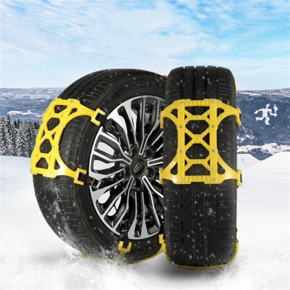 6PCS Nylon Snow Chain Car Rubber Chains Anti-skid Belts Winter Iron Tire Wheel Clamps Anti-slip Snow Chains For Car