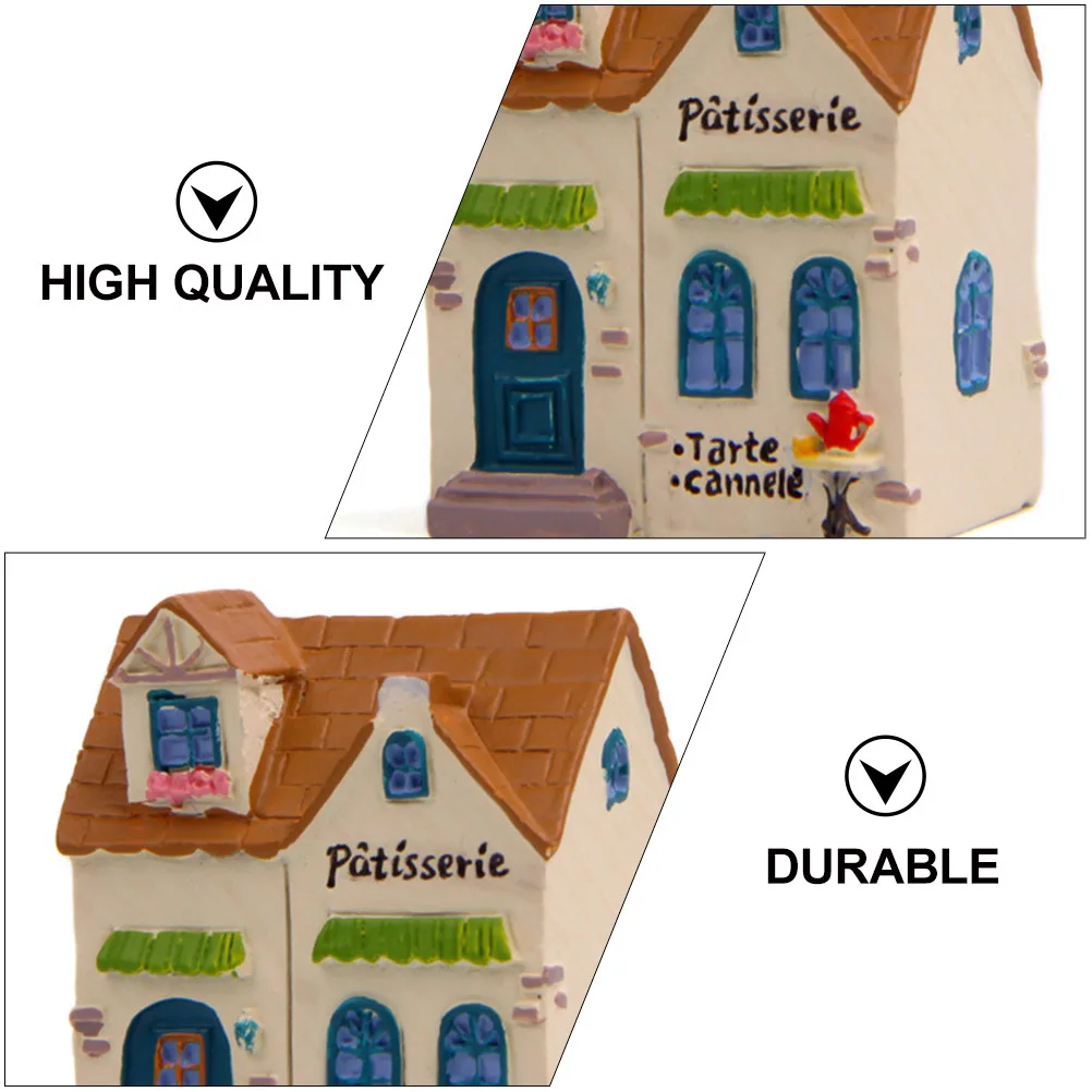 

4Pcs Resin Miniature Decor Lovely Leisure Hut Shape Bright Color Desktop Cabinet Table Decoration for Home Living Room