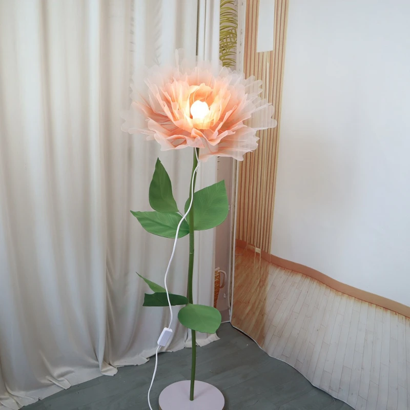 

Оптовая продажа искусственных цветов со светодиодной подсветкой, ручной работы, для создания атмосферы, из тюля, для декора сцены, свадебного оформления, реквизит для фотосъемки