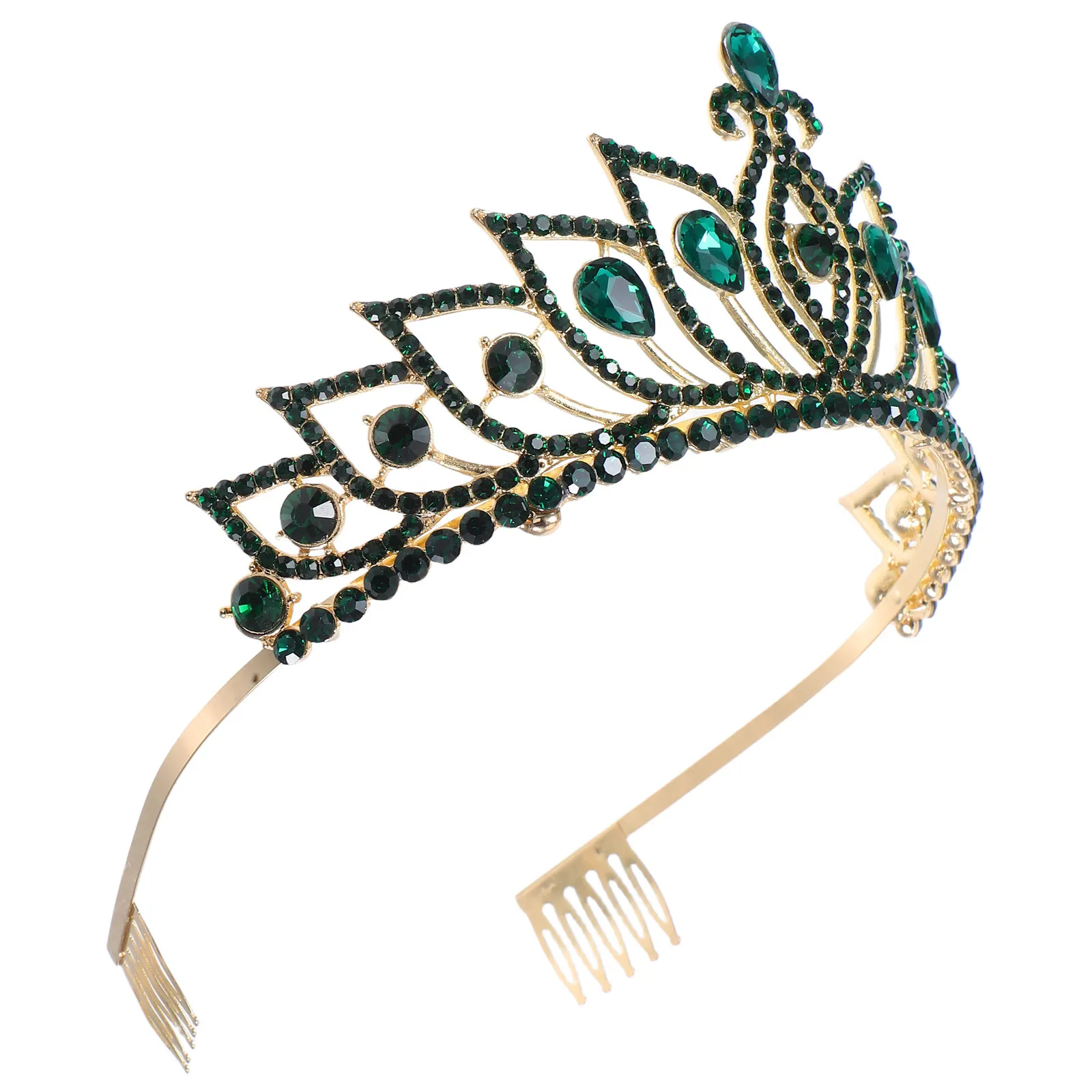 Rhinestone Tiara Crown Bridal Headpiece for Wedding Birthday Party Prom Graduation Costume Dress Up Elegant Zinc Alloy Hair