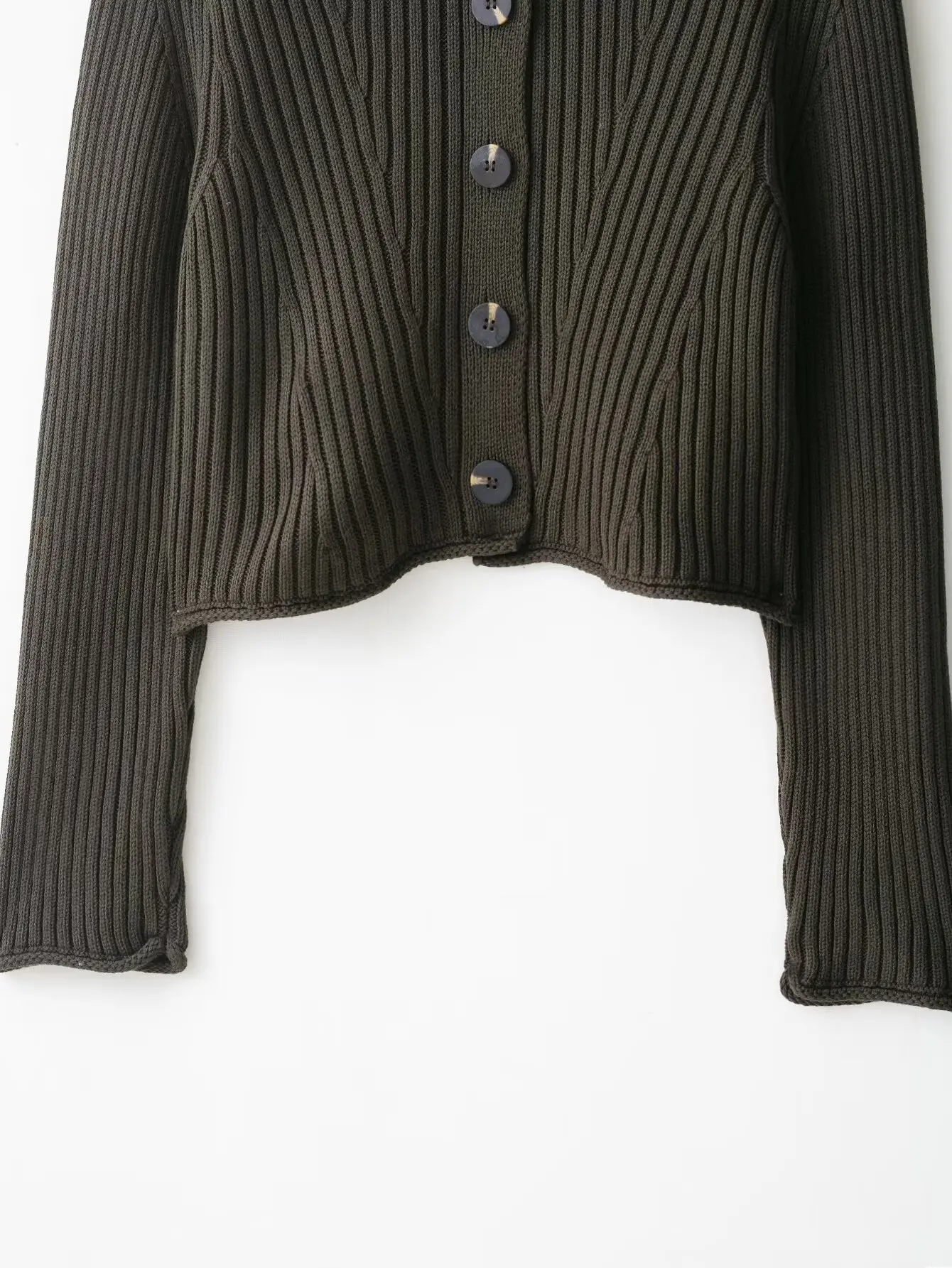 Feminino casual turn-down colarinho sólido malha cardigans 2025 outono novo único breasted grosso curto camisola cardigan feminino malhas