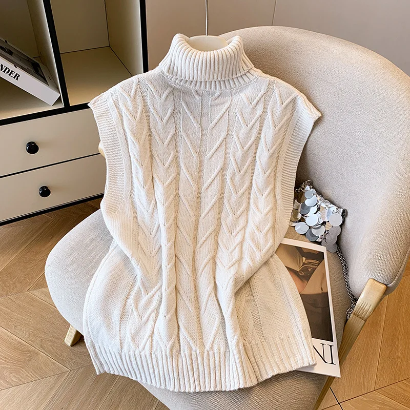 Temperament Fashion Simple Solid Color Knitted Sleeveless Vest Women 2026 New Autumn and Winter Stacked Short Vest Versatile