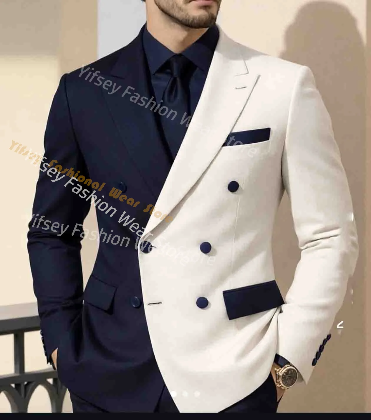 2 Colors Spliced Jacket Black Pants Designer Men's Social Suit Male Blazer Trousers Coat Tailored Boyfriend Wear Slim Fit 2pcs
