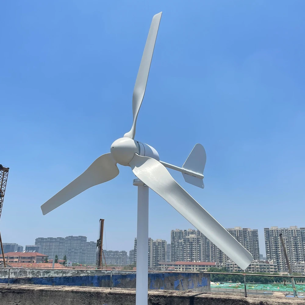 1000W 1500W New Energy Horizontal Wind Turbine Generator Free MPPT Controller 12v 24v 48v Low Noise Small Windmill Homeuse