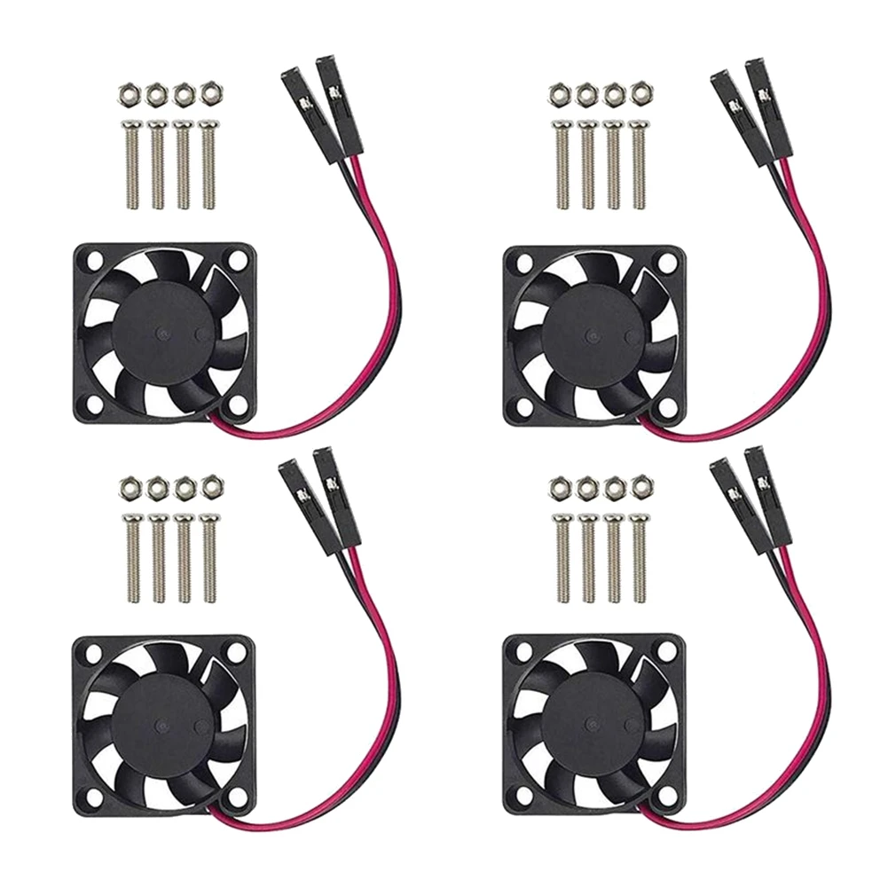 Supernew  4PCS Brushless CPU Cooling Fan Heatsink Cooler Radiator 3.3V 5V for Raspberry Pi4 Pi3 B+, Pi 3, Pi 2, Pi 1 B+