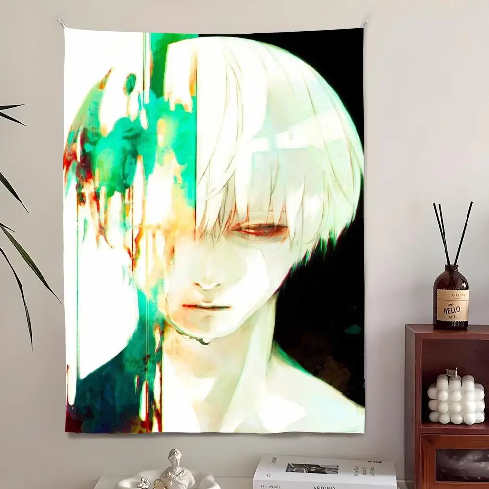 Anime T-Tokyo G-Ghoul Tapestry Aesthetic Wall Tapestry Hanging Decor Microfiber Fabric Poster for Bedroom Living Room Home