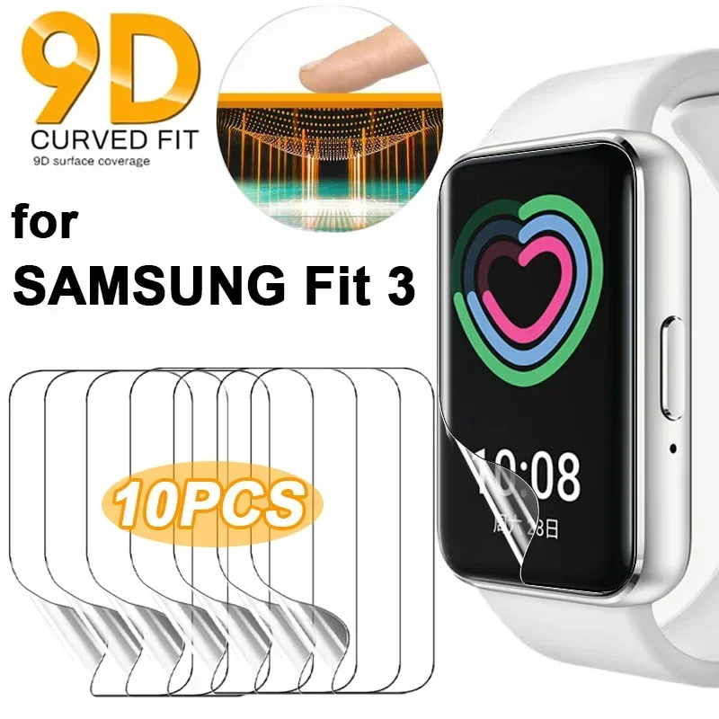 Per Samsung Galaxy FIT 3 Smartwatch Pellicole protettive HD Pellicola idrogel trasparente Anti-bolle Proteggi schermo per orologio a copertura totale