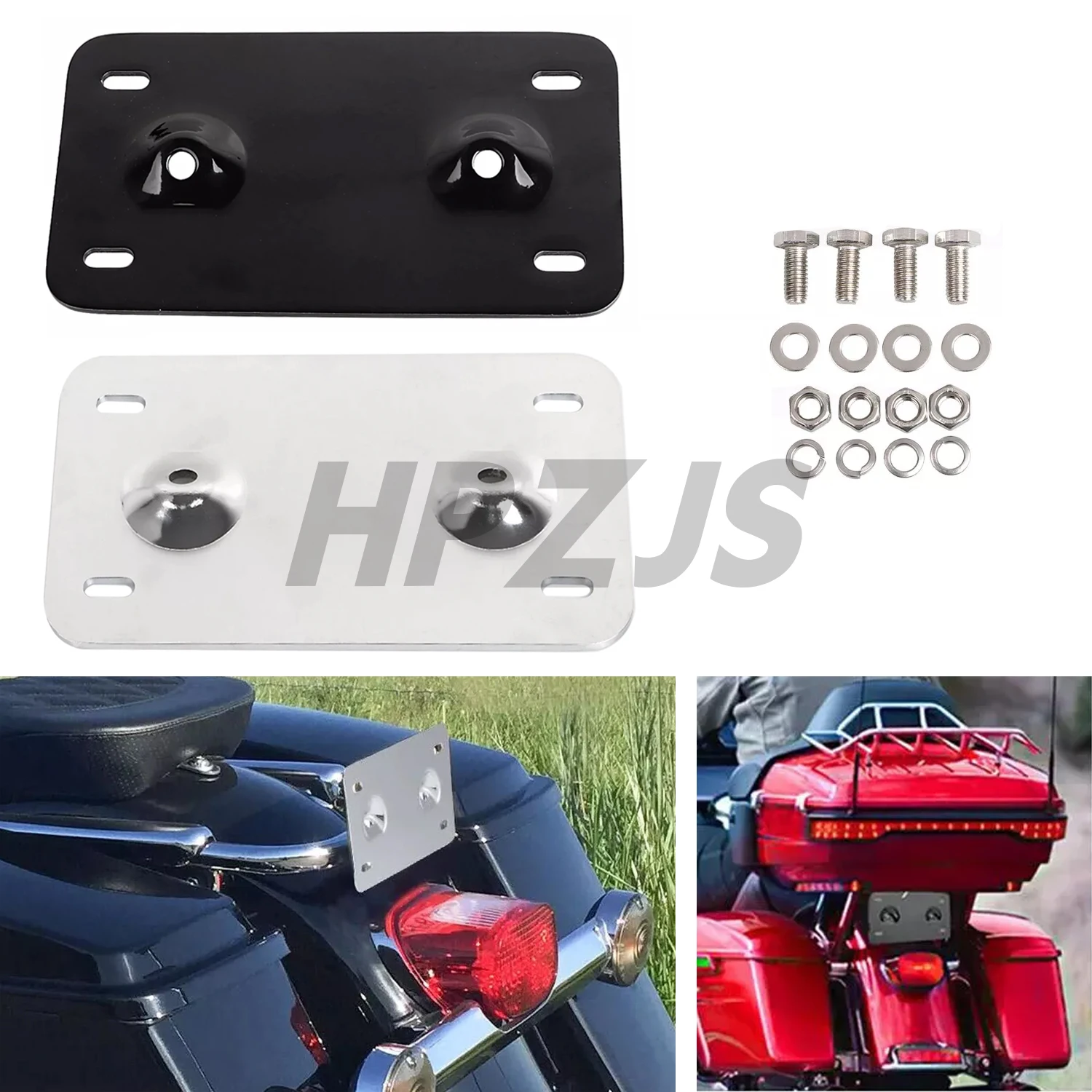 

For Harley Motorcycle Road King Road Glide Electra Glide Standard Classic Ultra Classic Laydown License Plate Mounting Bracket