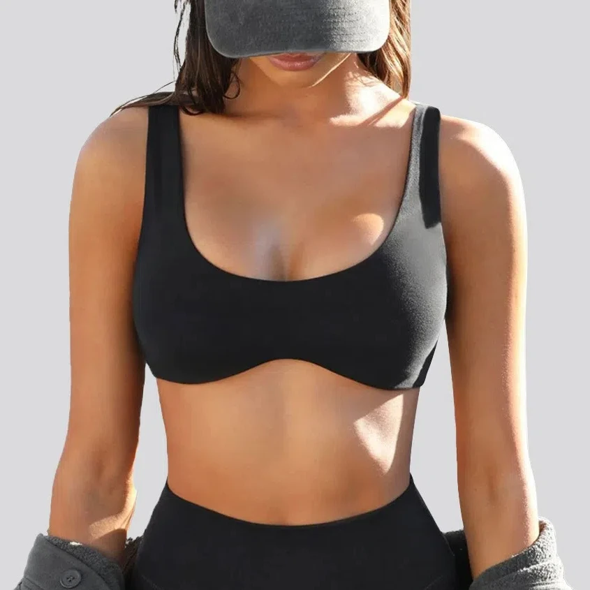 

Sports Bra Women Nylon Yoga Crop Top Breathable Workout Underwear Soft Gym Wear Brasier