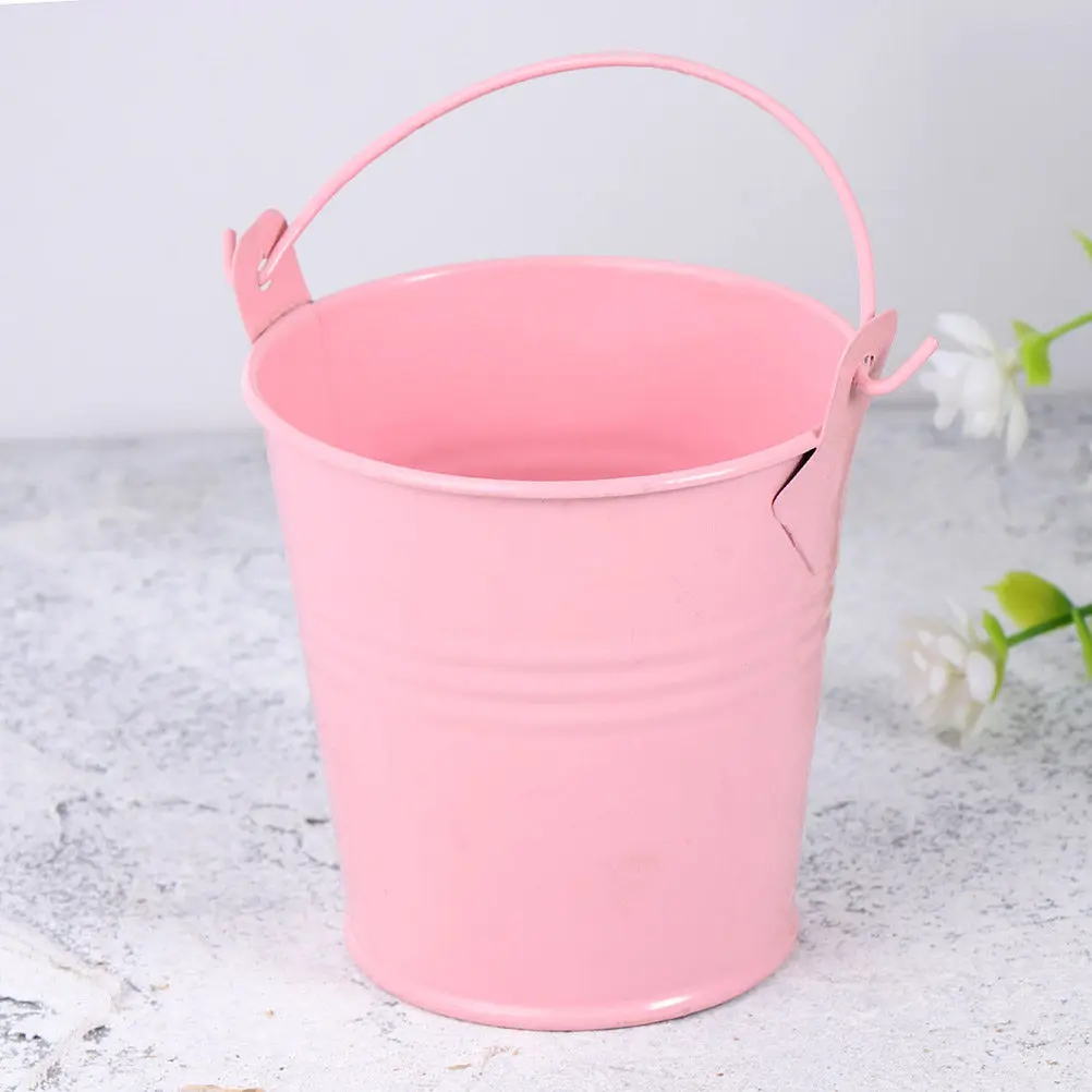 Miniature Dollhouse Decor Halloween Christmas Small Metal Buckets Mini Storage Bucket Mini Bucket With Handle Wedding Decor