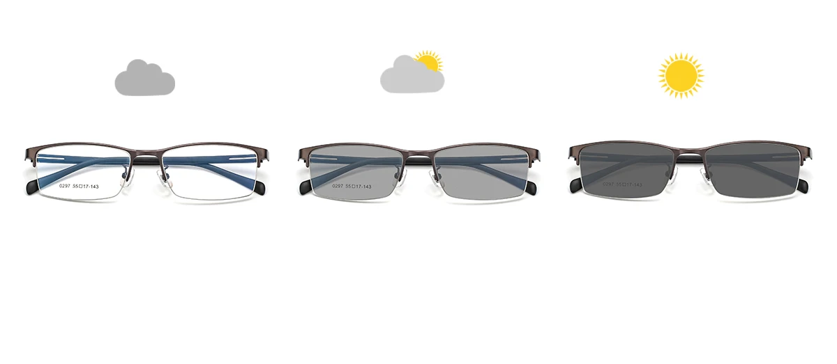 نظارات عين فوتوكروميك للرجال والنساء لقصر النظر نظارات نهائية للطلاب نظارات قصيرة البصر 0 -0.5 -1 -1.25 -1.5 -1.75 -6