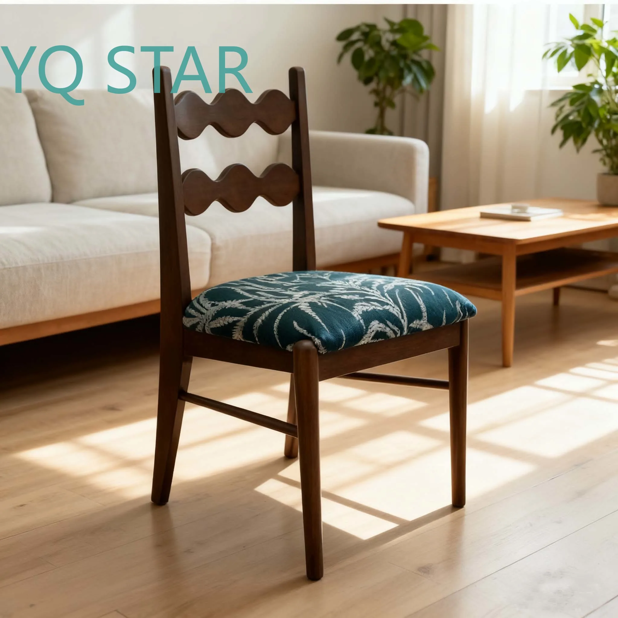 Elegant Wooden Dining Chair Cushion for Wave Back Seat Accent Decorative Pad for Bedroom Kitchen Dining Room Functional Home