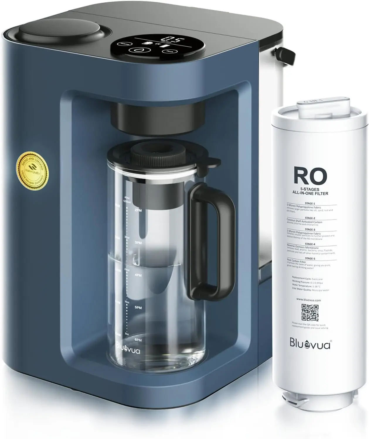 

RO100ROPOT-Lite(UV) Countertop Reverse Osmosis Water Filter System, 7-Stage Purification with UV and Remineralization, 3:1 Pure