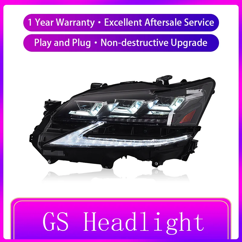 Headlights for Cars Lexus GS300 GS350 GS450h GS460 2016-2019 Front Lamp Projector 3 Lens DRL LED Turn Signal Car Accessories