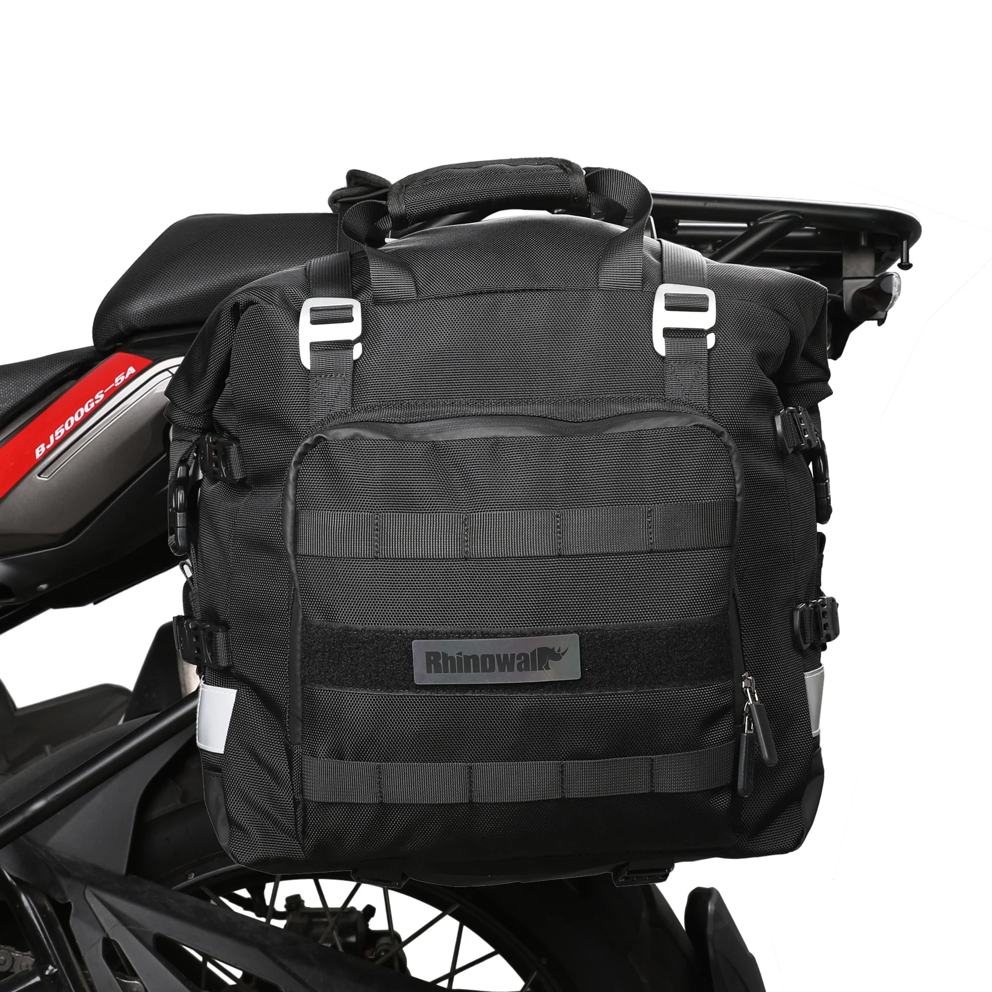 Custom 20L Rhinowalk Motorcycle SaddleBag Sturdy Drift Bike Side Bag for Touring Adventure for Luggage Storage