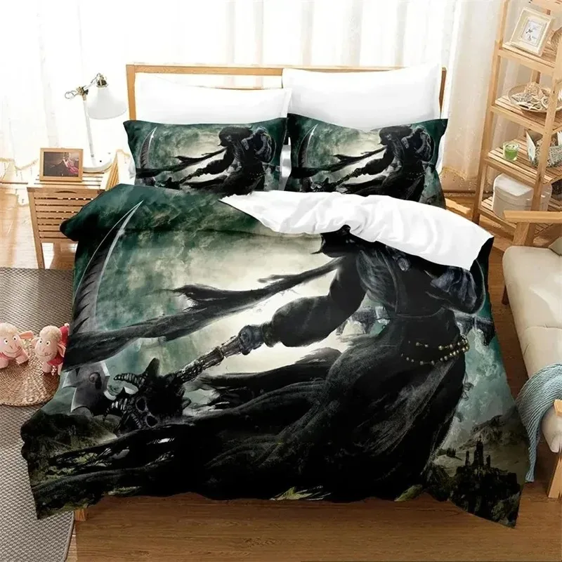 

3D Print Dark Grim Reaper Bedding Set Boys Girls Twin Queen King Size Duvet Cover Pillowcase Bed boys Adult Home Textileextile