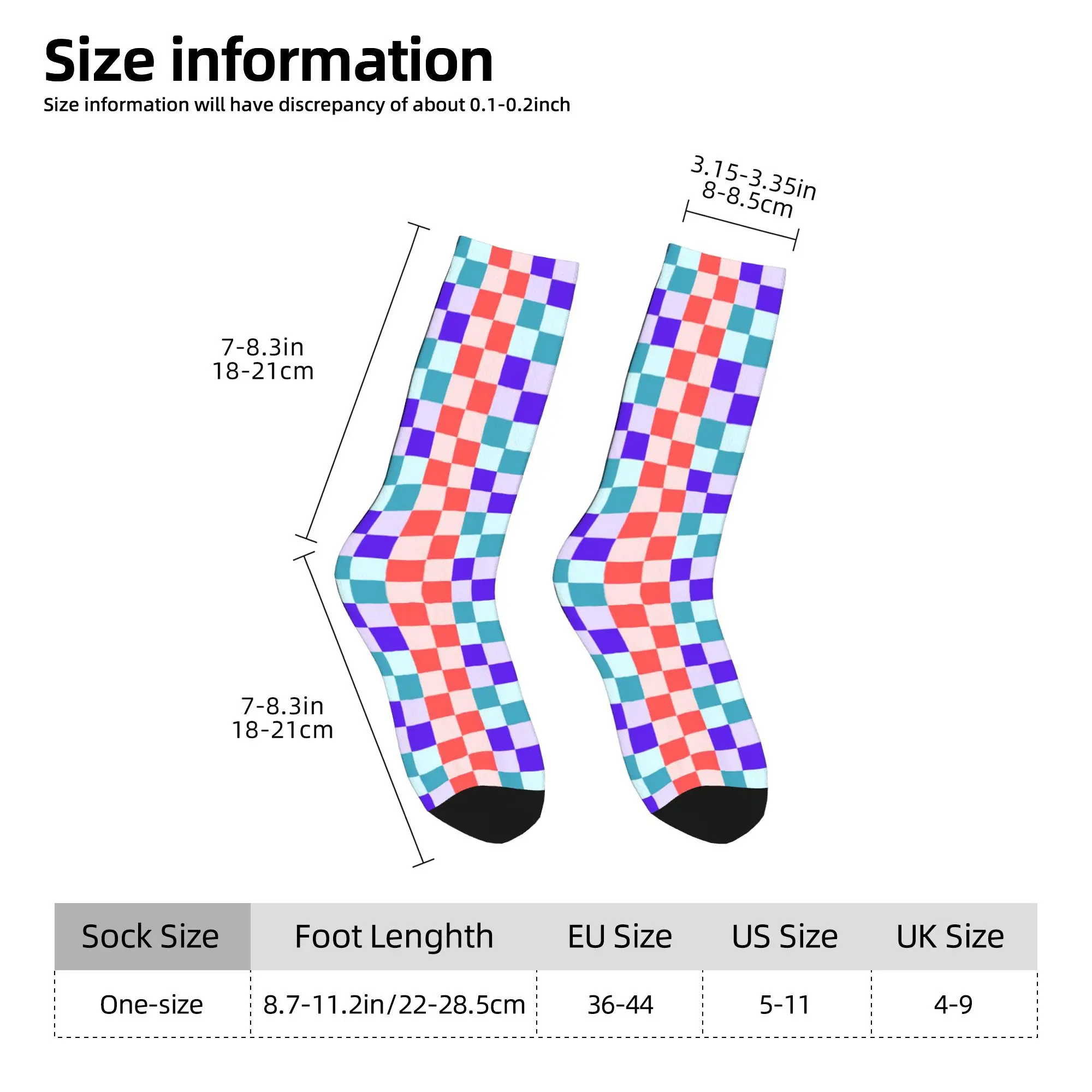 Custom Checkered Cool Chequer Socks Women Men Warm 3D Printed  Basketball Sports Socks