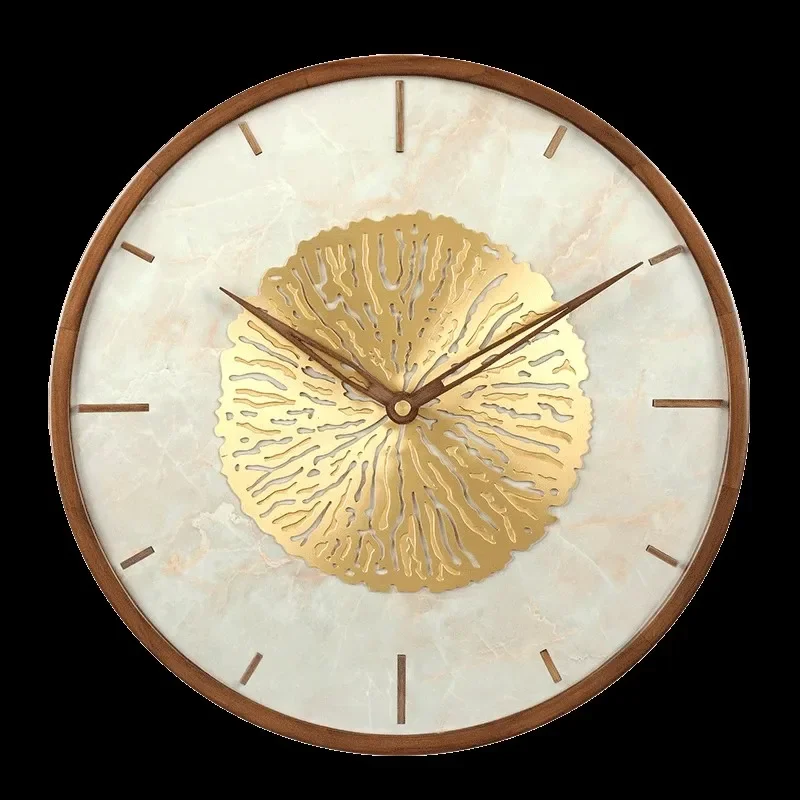 Arabic Numeral Design Round Wooden Digital Wall Clock Fashion Silent Living Room Wall Decor Home Decoration Watch Wall Gift