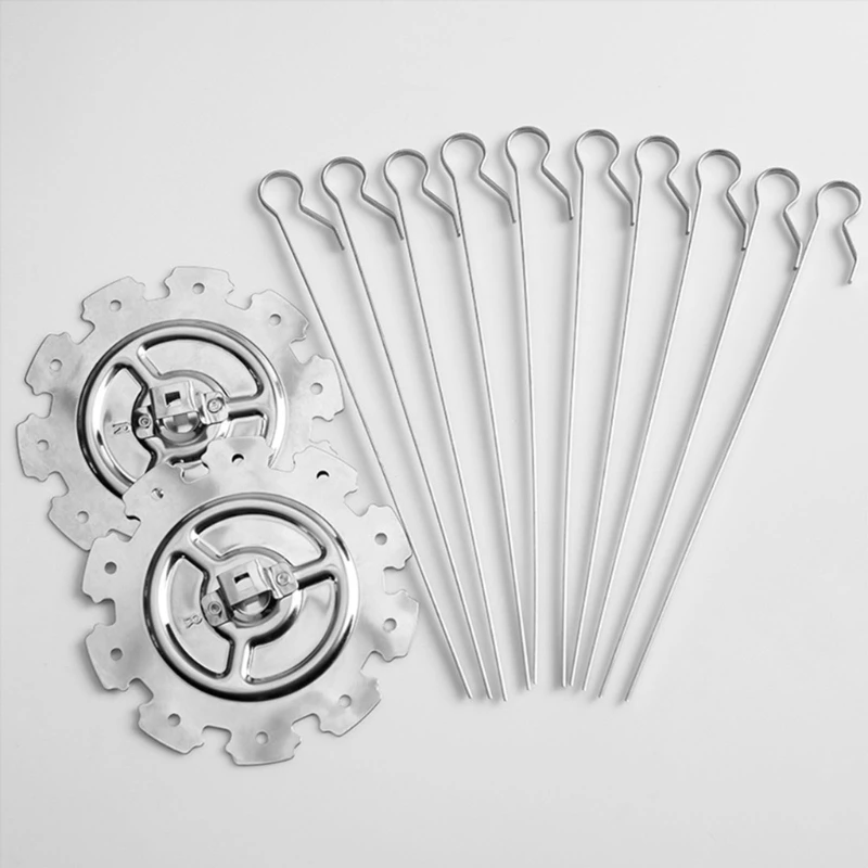 BBQ Grill Cage Skewer Rack Metal Grill Kebab Skewers Rotating Cooking Accessory Dropshipping
