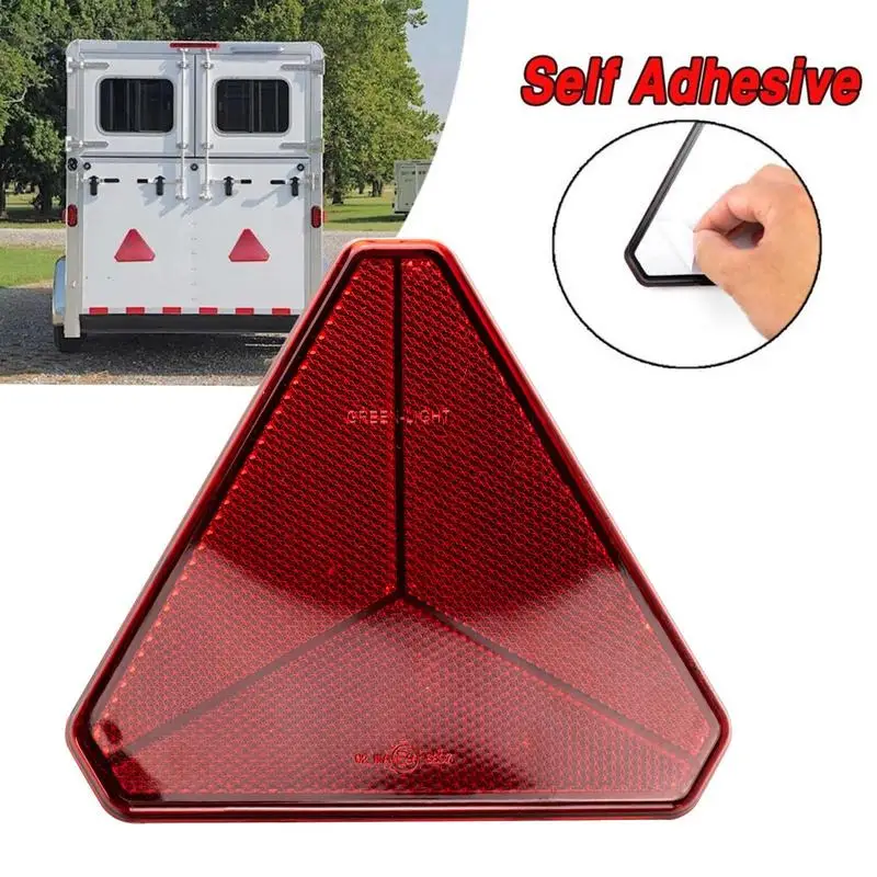 Triangle Reflector Safety Alert Sign Strip Reflective Red Stickers Universal Camper Lorry Caravan Truck Trailer Bus RV Golf Cart