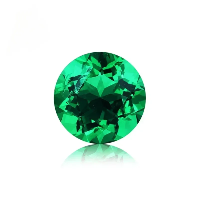 Top Lab Grown Columbia Emerald Hand-cut Charms Gemstone Round Shape for Jewelry Rings Earrings Making Selectable AGL Certificate