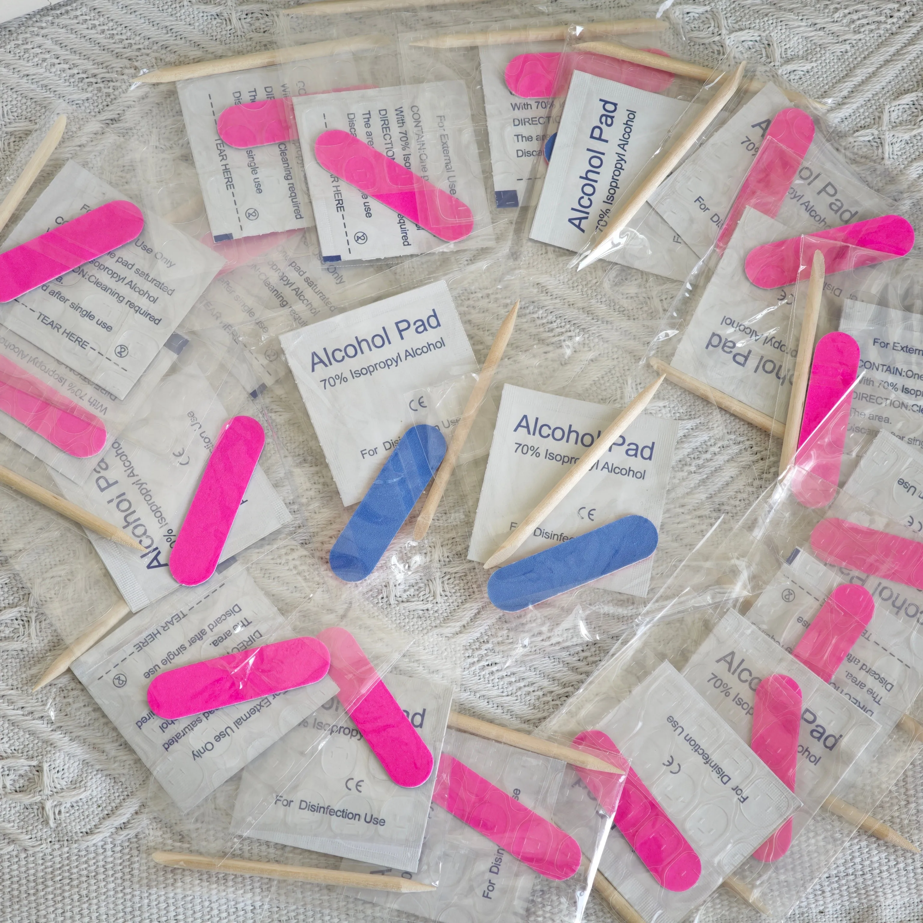 4-in-1 Press-On Nail Tool Kit: Jelly glue +Orange Sticks + Nail File + Cleaning Cards