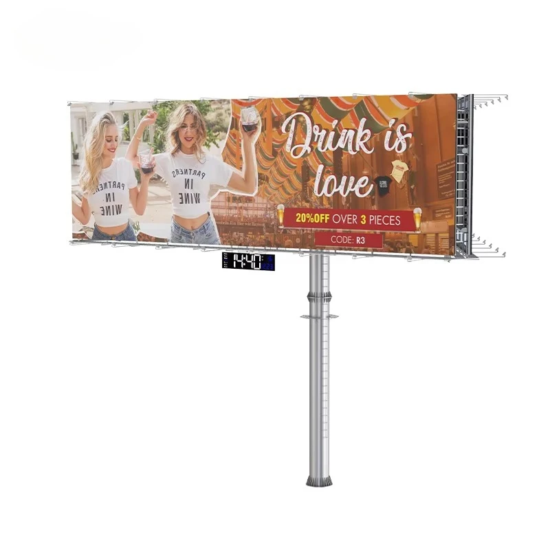Engineered Q235 Steel Structure Front-Lit LED Billboard IP65 Weather Resistance Ground Mounted for Commercial Outdoor