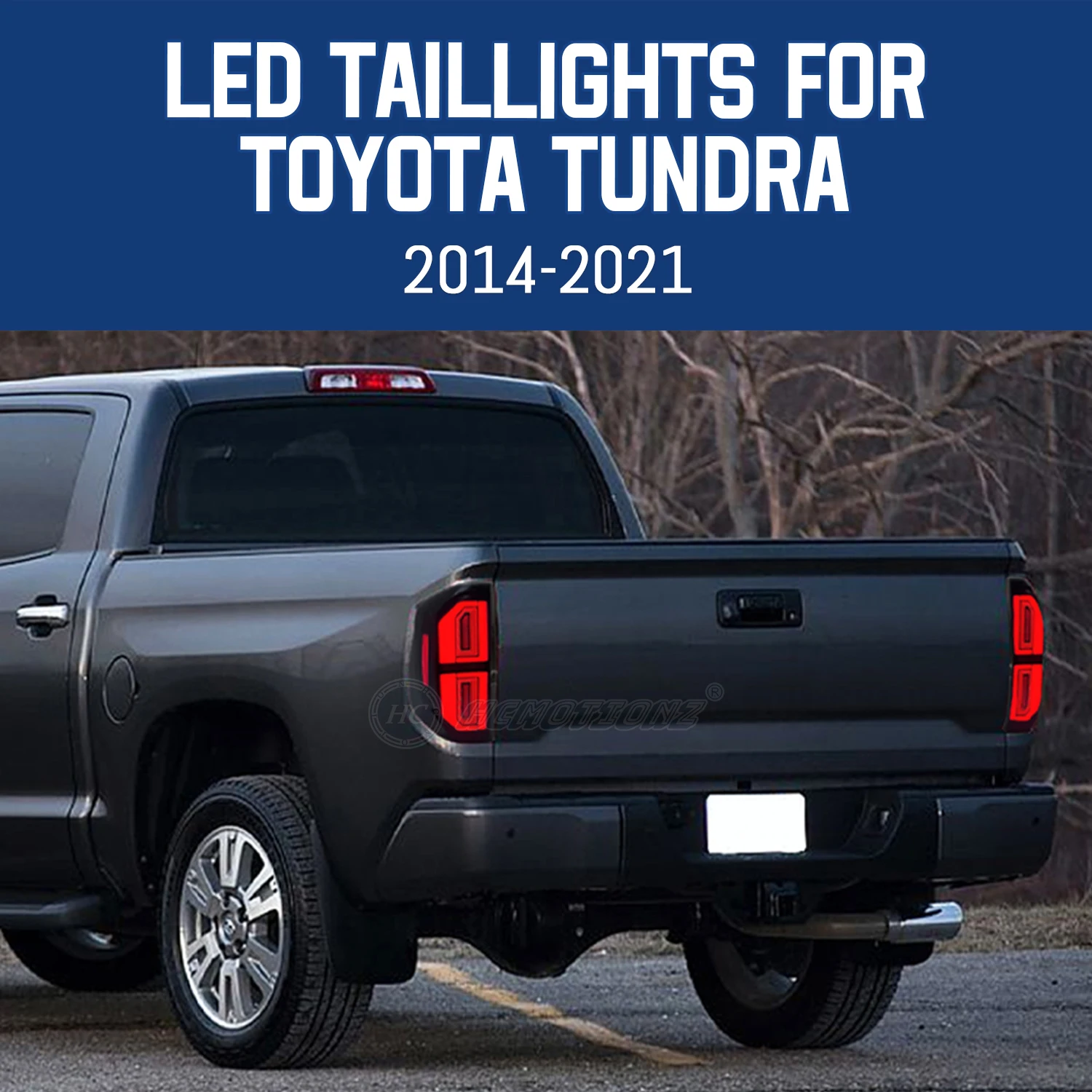 HCMOTIONZ LED Taillight for Toyota Tundra 2014-2021 Rear Lamps Assembly Sequential Animation Lighting System
